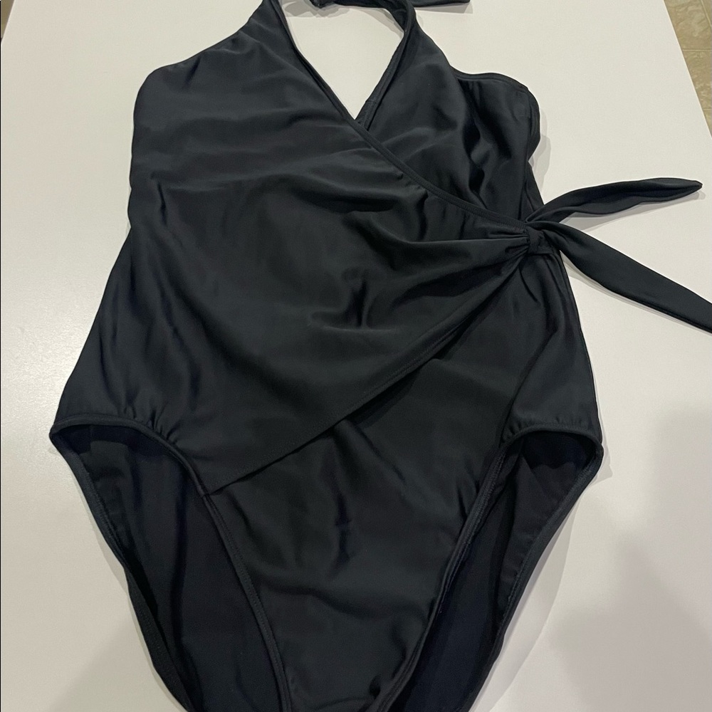 **Clearance** Shapefix Swim Black Halter Swimsuit Women’s Size 16. Like New!